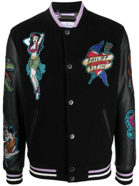 embellished College Bomber jacket by PHILIPP PLEIN