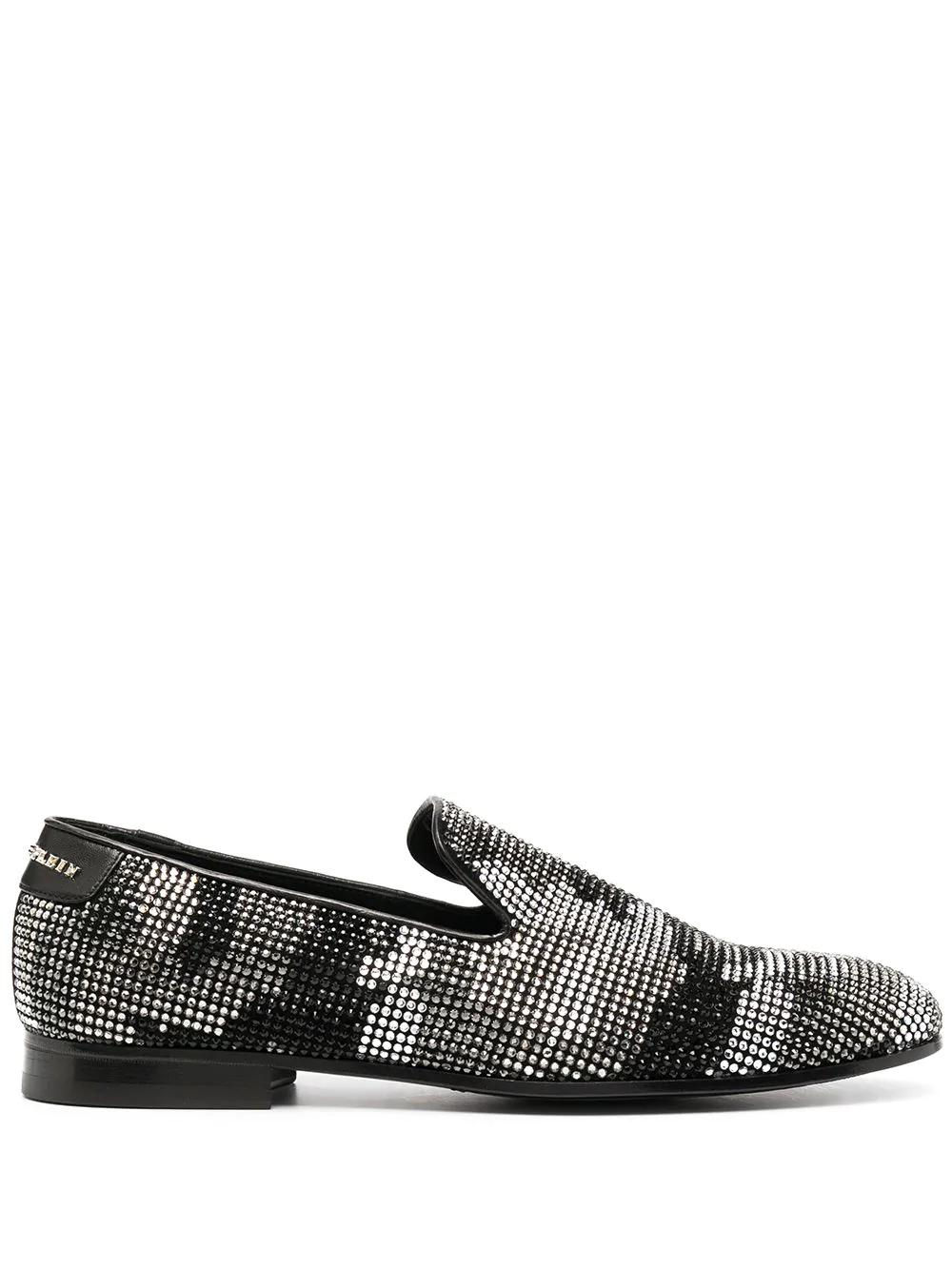 embellished camouflage moccasin loafers by PHILIPP PLEIN