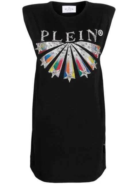embellished logo-print T-shirt dress by PHILIPP PLEIN