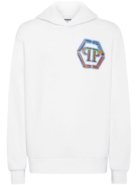 embellished logo-print hoodie by PHILIPP PLEIN