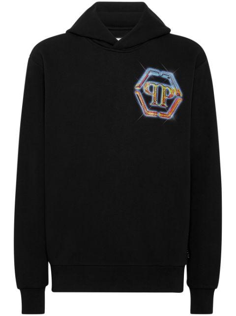 embellished logo-print hoodie by PHILIPP PLEIN