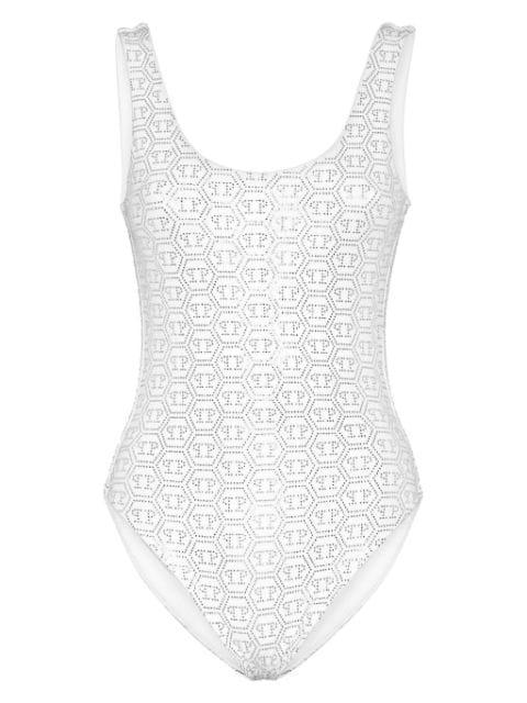 embellished monogram swimsuit by PHILIPP PLEIN