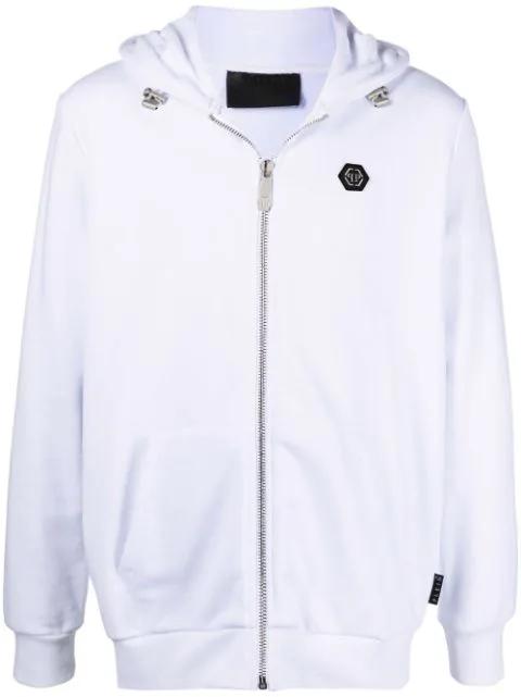 embellished skull logo-print zip hoodie by PHILIPP PLEIN