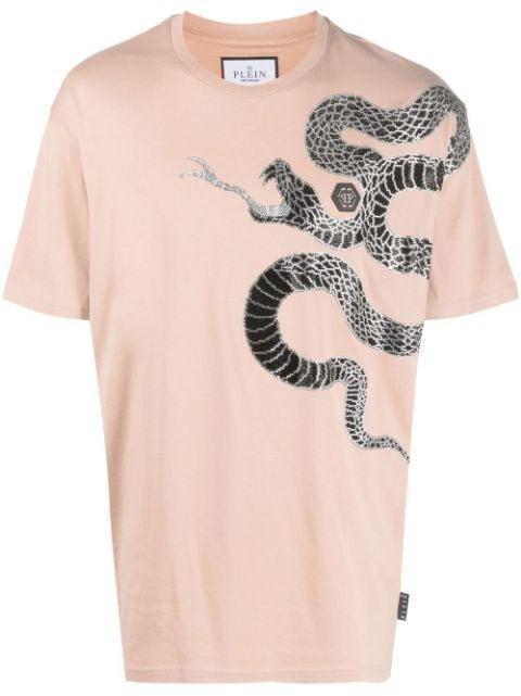 embellished snake-print T-shirt by PHILIPP PLEIN