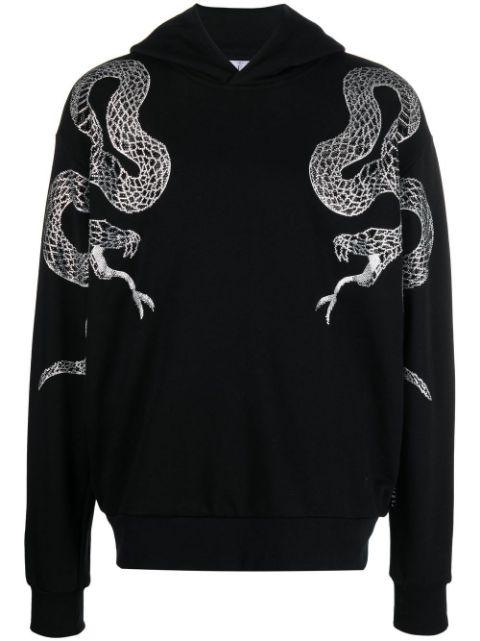 embellished snake-print detail hoodie by PHILIPP PLEIN