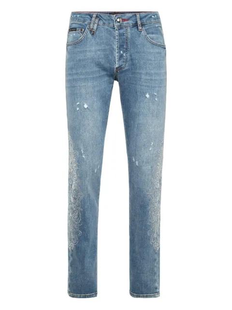 embellished straight-cut jeans by PHILIPP PLEIN