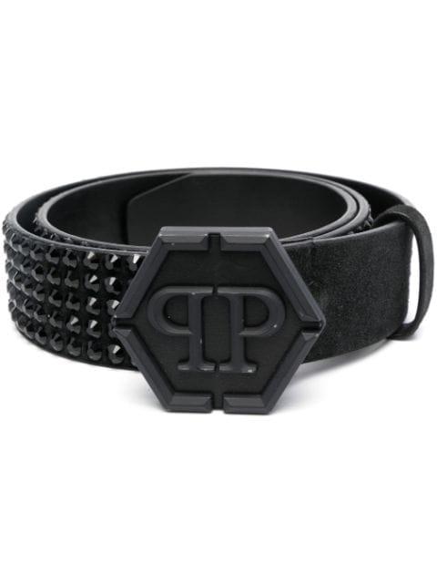 embossed-logo buckle belt by PHILIPP PLEIN