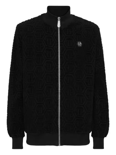 embossed monogram zip-up jacket by PHILIPP PLEIN