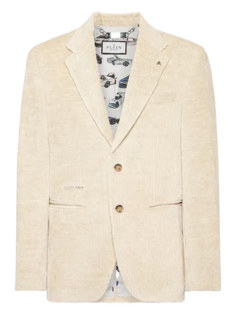 embroidered-detail corduroy blazer by PHILIPP PLEIN