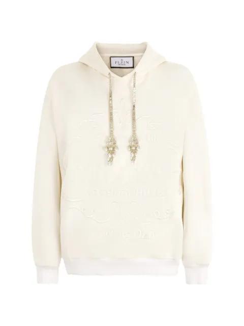 embroidered embelished-drawstring hoodie by PHILIPP PLEIN