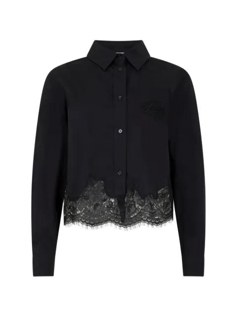 embroidered lace cropped shirt by PHILIPP PLEIN