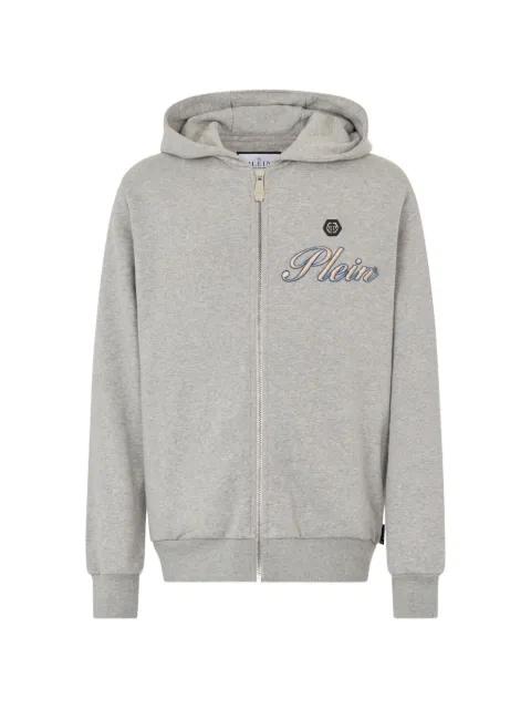 embroidered-logo zip-up hoodie by PHILIPP PLEIN