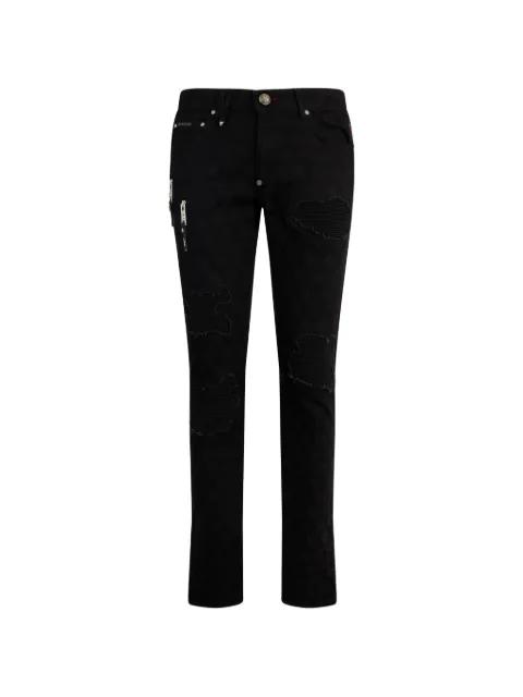 embroidery distressed jeans by PHILIPP PLEIN
