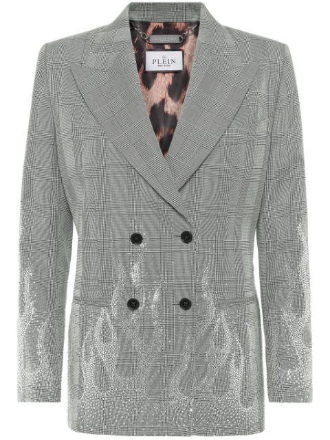 flame-appliqué blazer by PHILIPP PLEIN