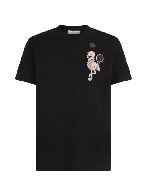 flamingo-patch round-neck T-shirt by PHILIPP PLEIN