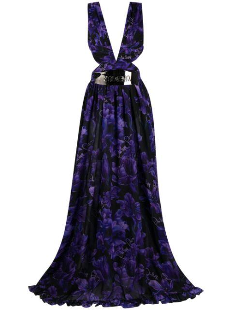 floral-print chiffon maxi dress by PHILIPP PLEIN