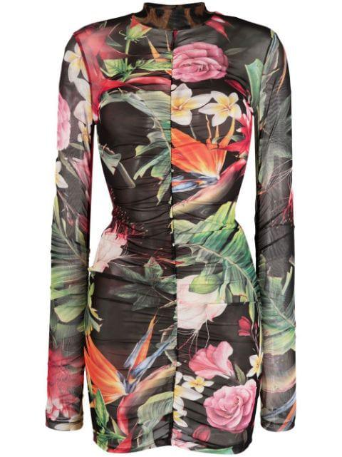 floral-print short dress by PHILIPP PLEIN