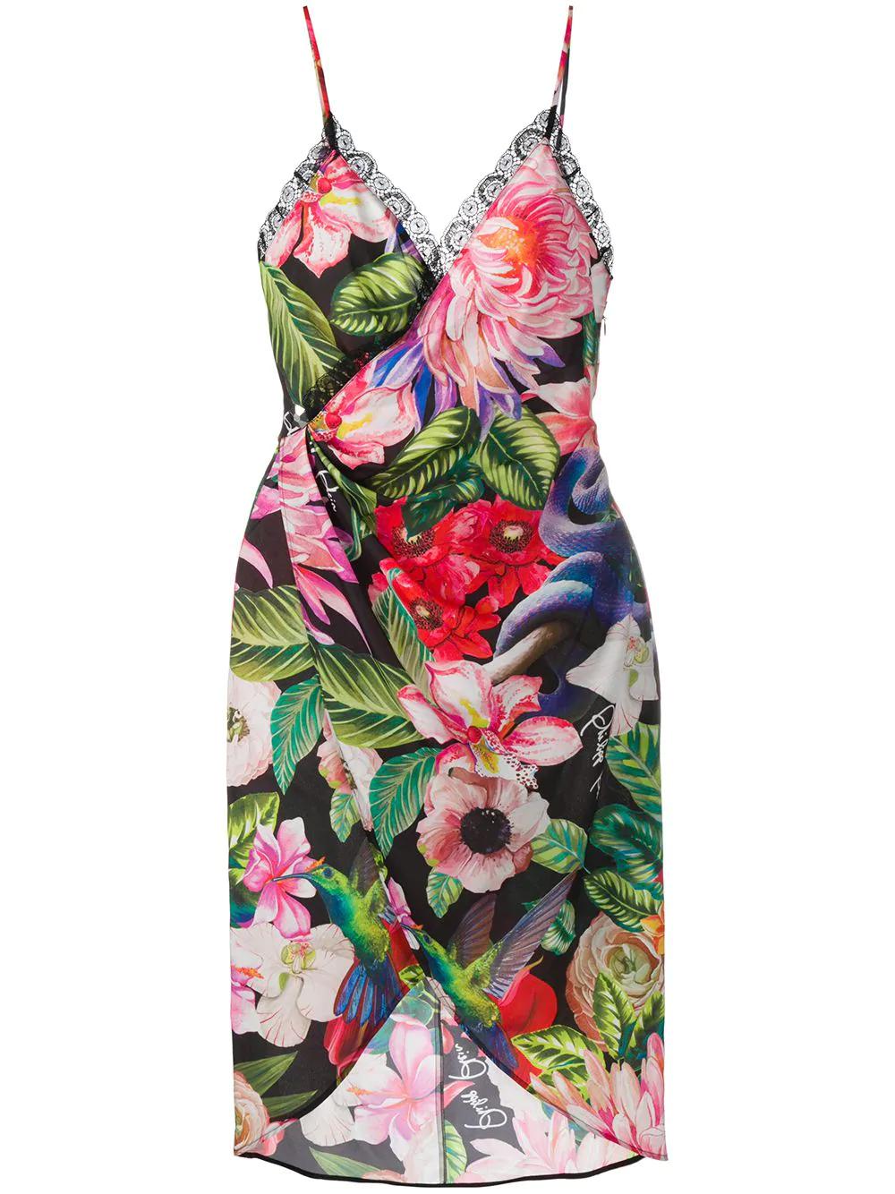 floral-print wrap dress by PHILIPP PLEIN