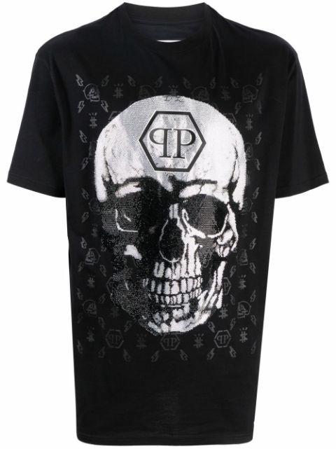 gem-embellished skull logo-graphic T-shirt by PHILIPP PLEIN