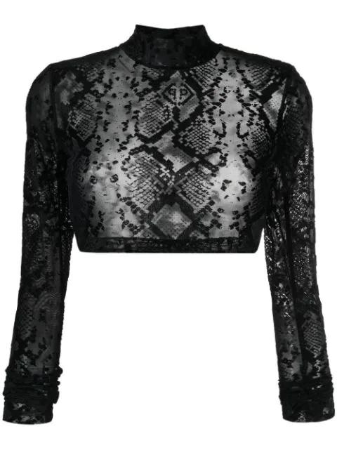 geometric-print cropped top by PHILIPP PLEIN