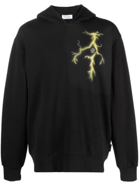 gothic-print rhinestone-embellished hoodie by PHILIPP PLEIN