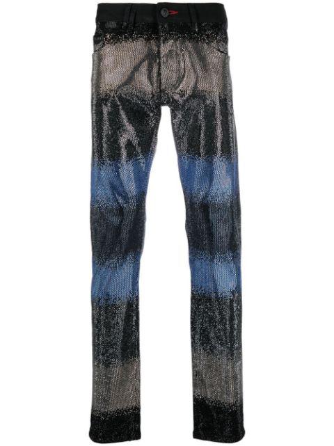 gradient crystal-embellished jeans by PHILIPP PLEIN