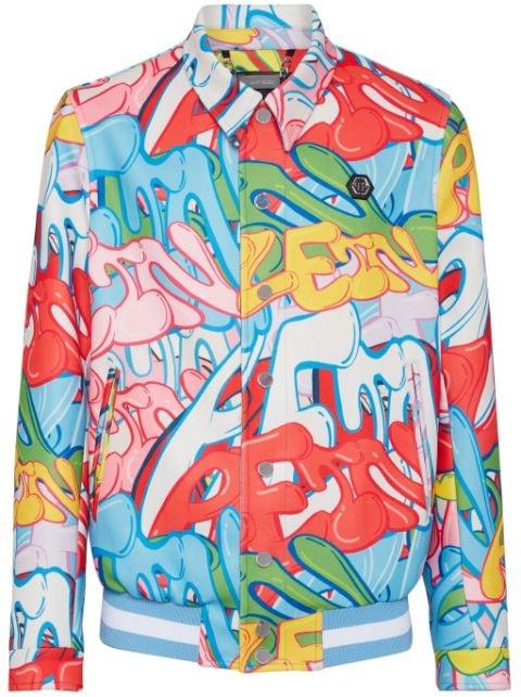 graffiti-print shirt jacket by PHILIPP PLEIN