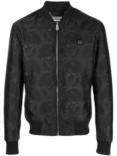 graphic-print acetate bomber jacket by PHILIPP PLEIN