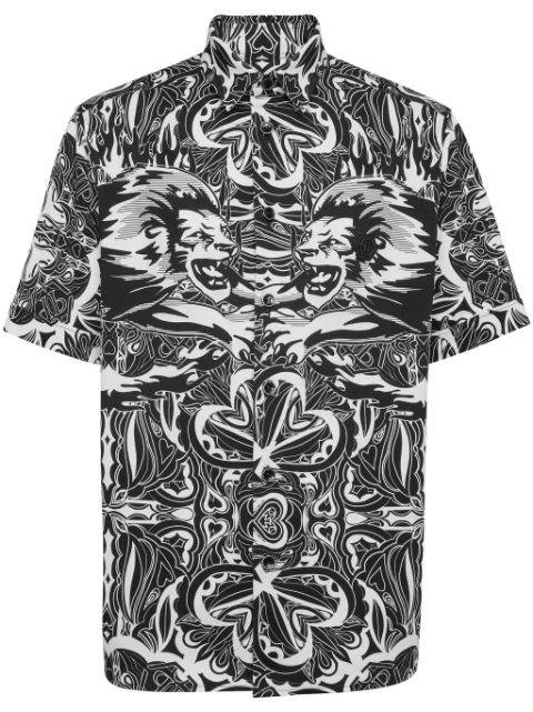 graphic-print cotton shirt by PHILIPP PLEIN