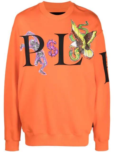graphic-print cotton sweatshirt by PHILIPP PLEIN