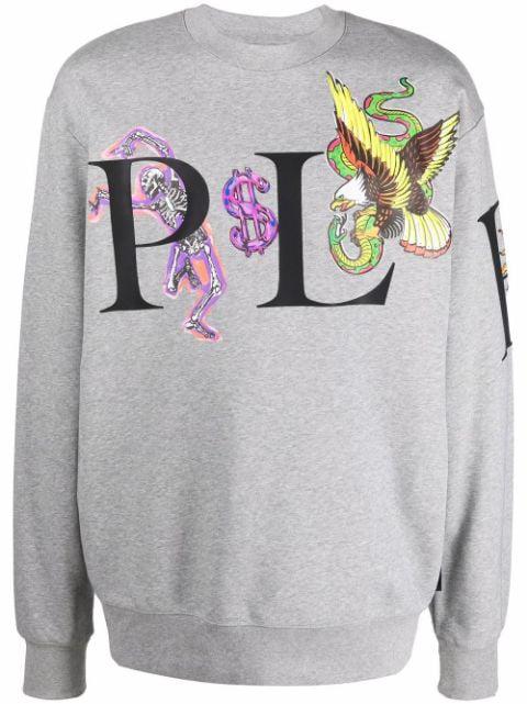 graphic-print cotton sweatshirt by PHILIPP PLEIN