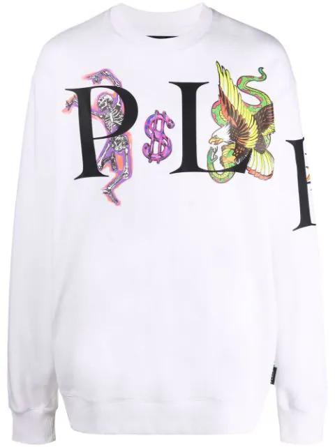 graphic-print cotton sweatshirt by PHILIPP PLEIN