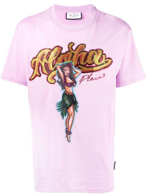 graphic-print crystal-embellished T-shirt by PHILIPP PLEIN