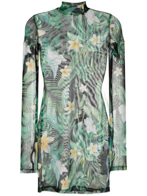 graphic-print long-sleeve mini dress by PHILIPP PLEIN