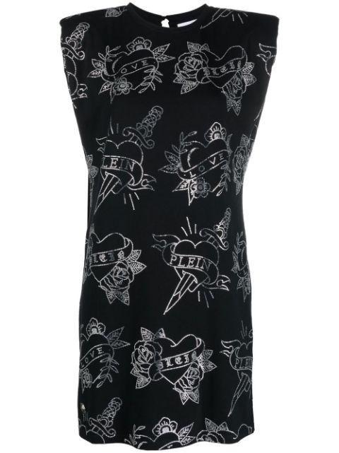 graphic-print sleeveless mini dress by PHILIPP PLEIN
