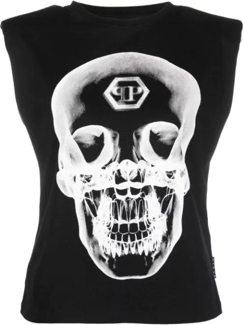 graphic-print sleeveless top by PHILIPP PLEIN