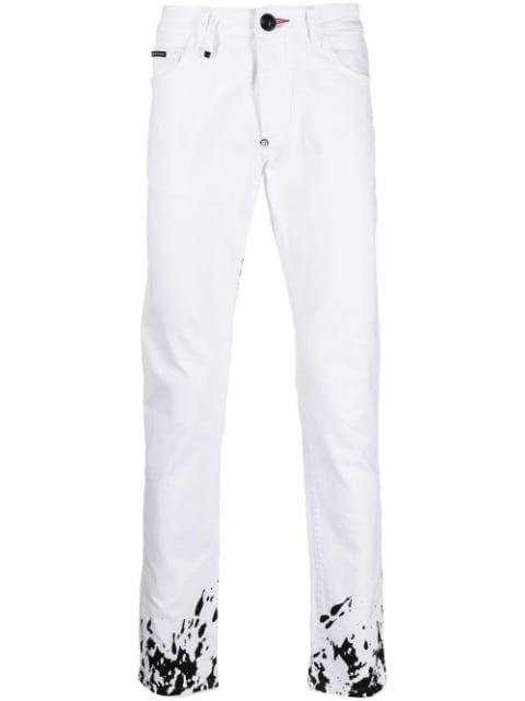 graphic-print slim-cut jeans by PHILIPP PLEIN
