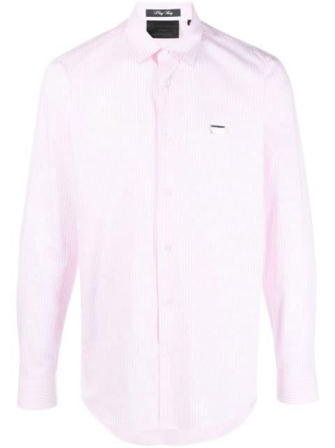 graphic-print striped shirt by PHILIPP PLEIN