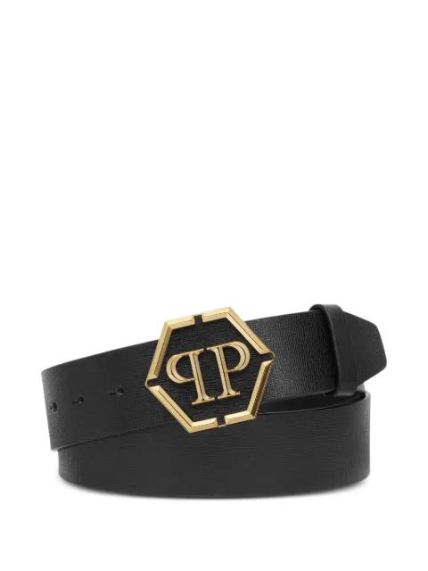 hexagon-buckle leather belt by PHILIPP PLEIN