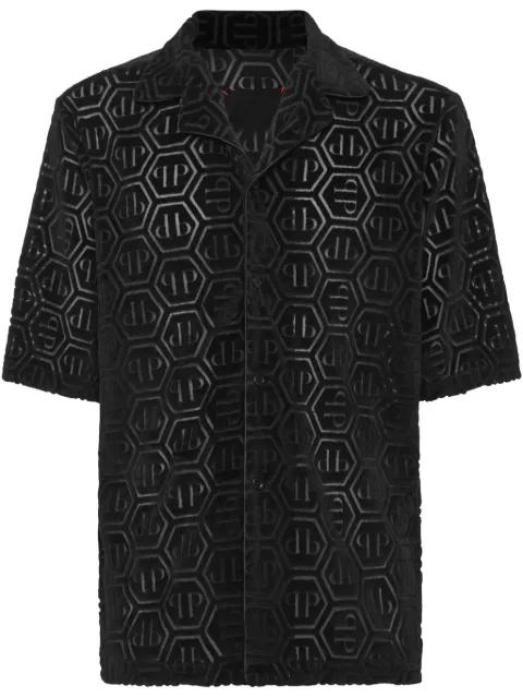 hexagon-patterned short-sleeve shirt by PHILIPP PLEIN