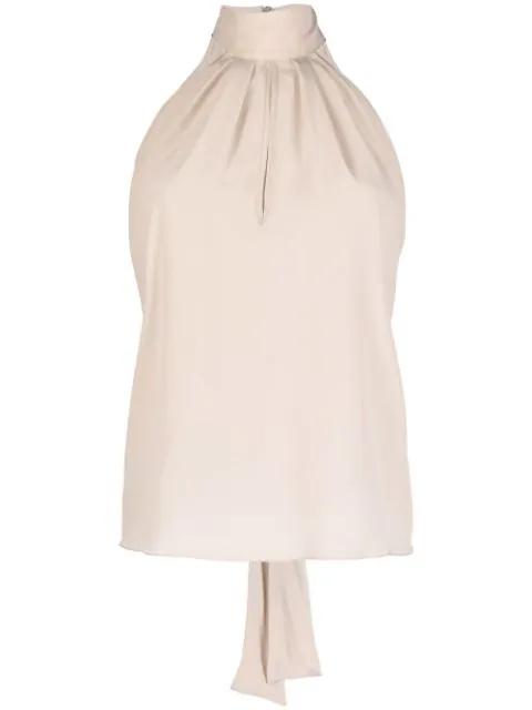 high-neck chiffon top by PHILIPP PLEIN