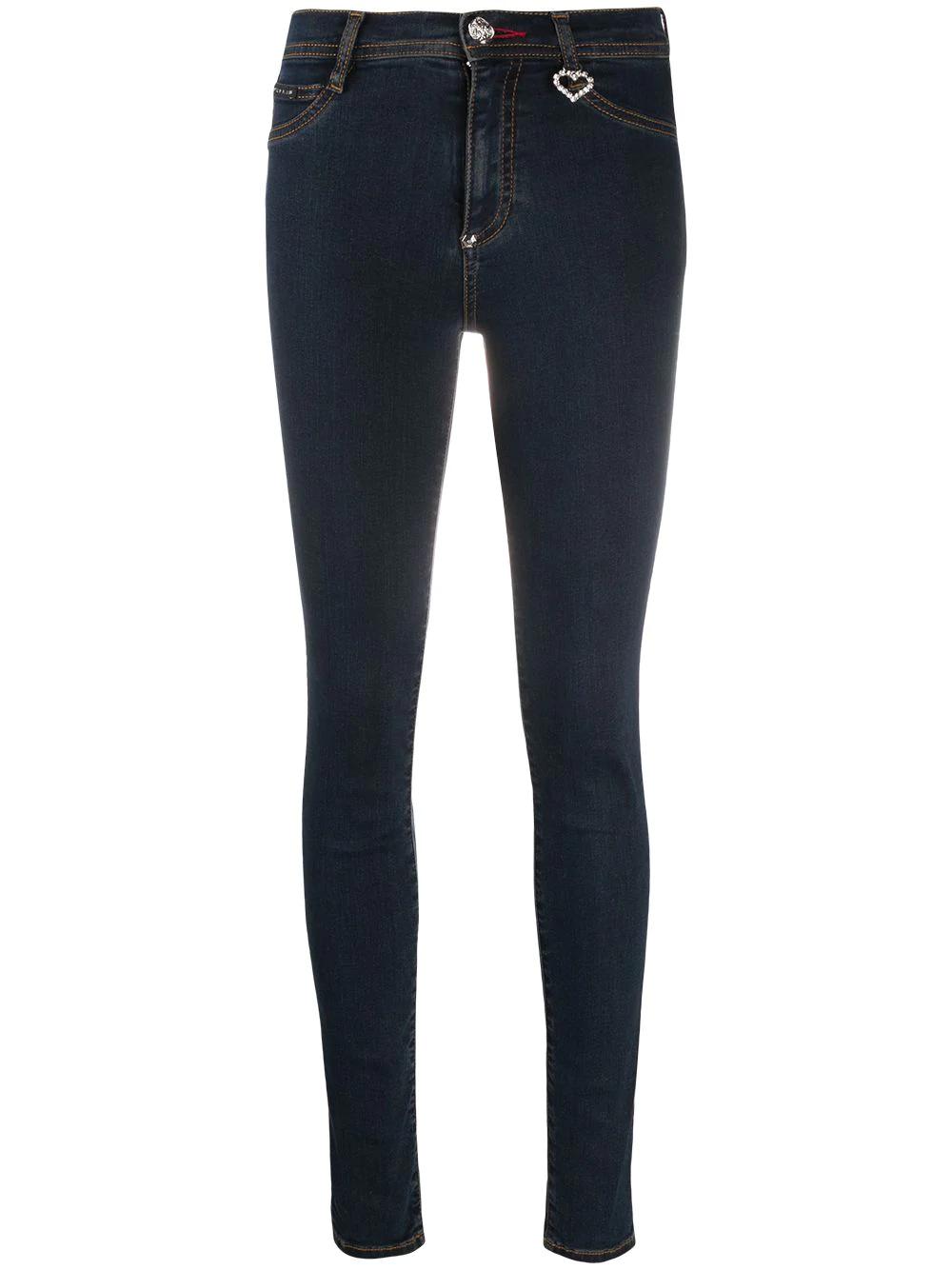 high rise slim-fit jeans by PHILIPP PLEIN