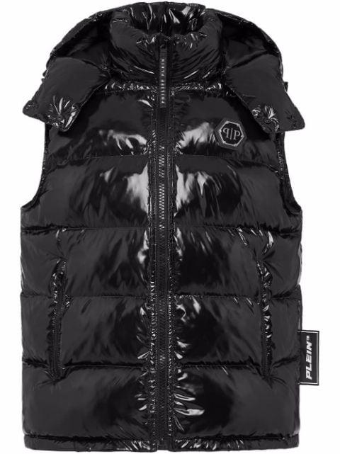 high-shine padded gilet by PHILIPP PLEIN