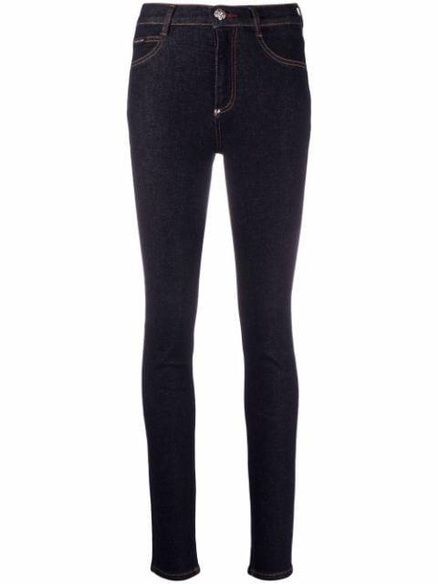 high-waisted skinny jeans by PHILIPP PLEIN