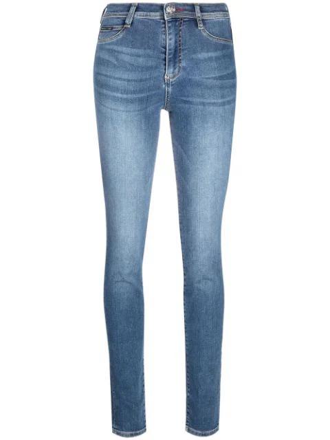 high-waisted skinny jeans by PHILIPP PLEIN