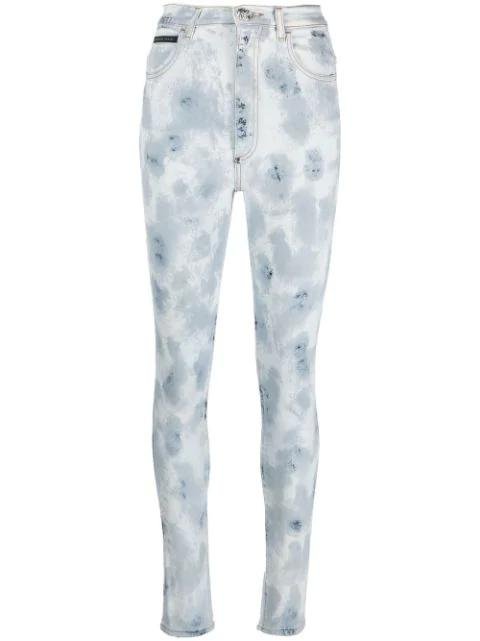 high-waisted tie-dye jeggings by PHILIPP PLEIN