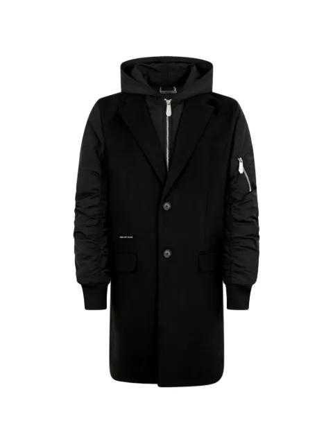 hoodied single-breasted coat by PHILIPP PLEIN