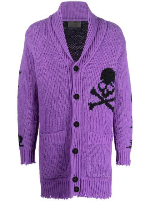 intarsia-knit logo cardigan by PHILIPP PLEIN