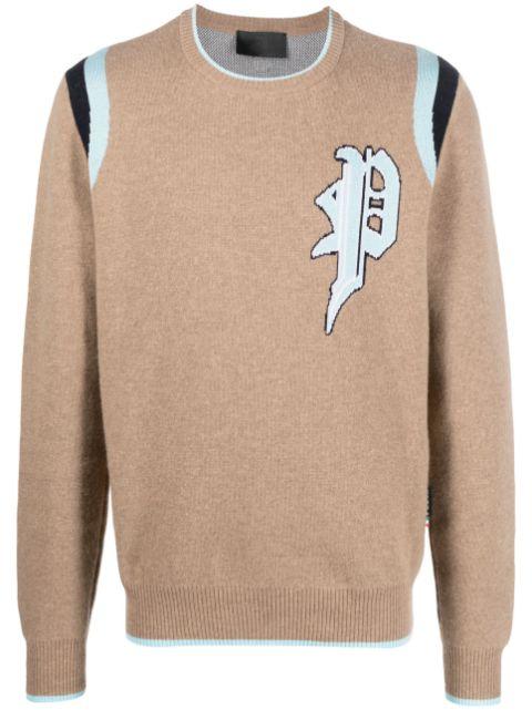intarsia-knit logo knitted sweatshirt by PHILIPP PLEIN
