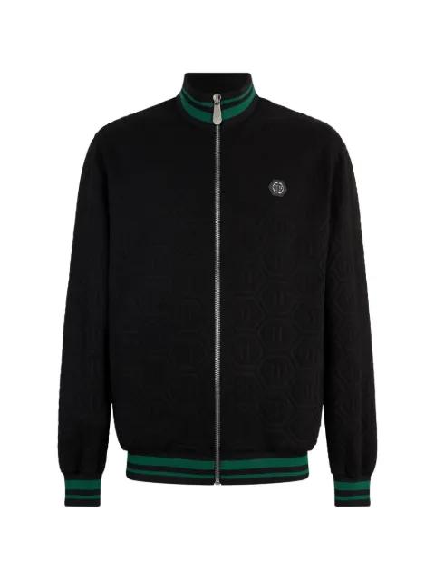 jacquard monogram zip-up sweatshirt by PHILIPP PLEIN